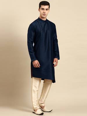 Blue jacket kurta set 5
