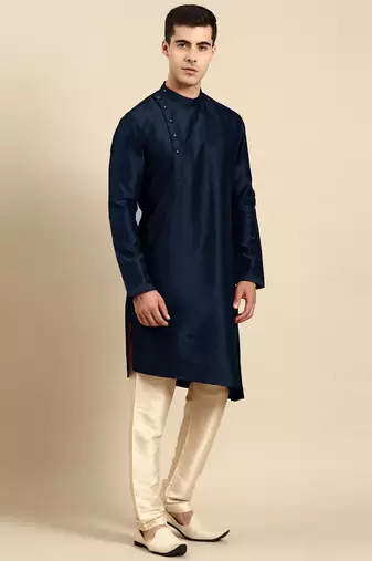 Blue jacket kurta set