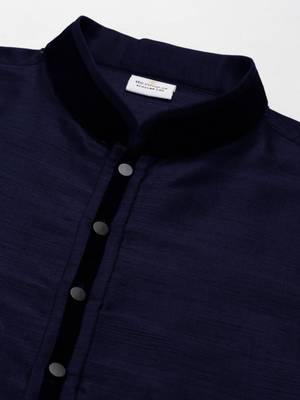 Navy blue jacket kurta set 3