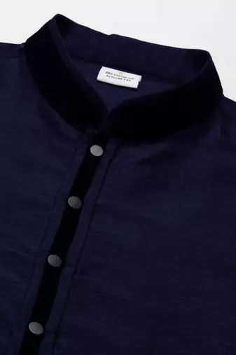 Navy blue jacket kurta set
