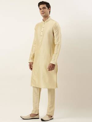 Gold dori embroidery jacket kurta set 3