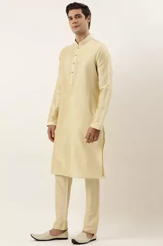 Gold dori embroidery jacket kurta set