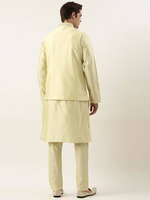 Gold dori embroidery jacket kurta set 5
