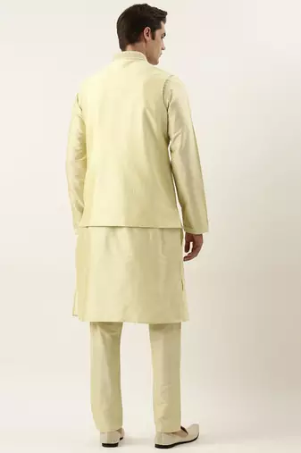 Gold dori embroidery jacket kurta set