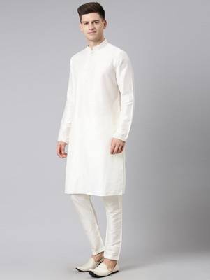Cream dori embroidery jacket kurta set 5
