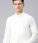 White cotton jacket kurta set