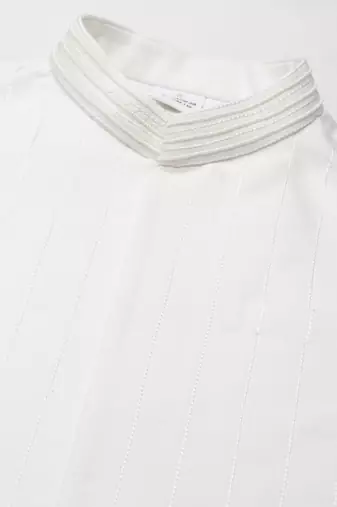 White cotton jacket kurta set