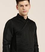 Black angrakha jacket kurta set