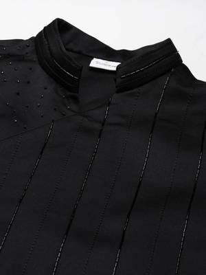 Black angrakha jacket kurta set 4