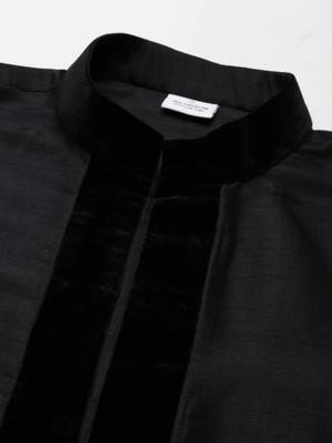 Black long jacket kurta set 3