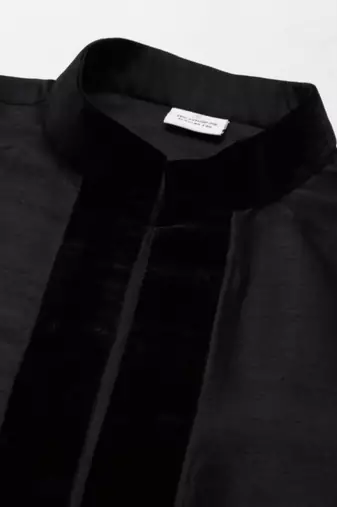 Black long jacket kurta set