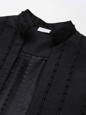 Black long jacket kurta set 4