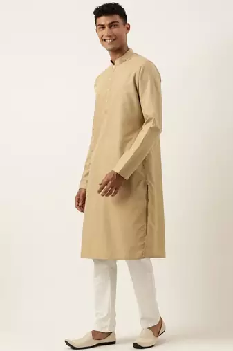 Peach chikankari jacket kurta set