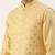 Yellow mirror embroidered jacket kurta set