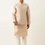 Peach jacquard jacket kurta set