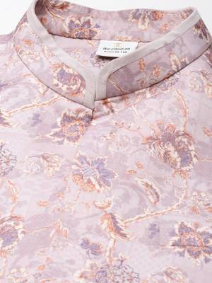 Lavender printed jacket kurta set 2