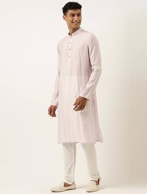 Lavender printed jacket kurta set 3