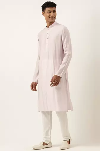 Lavender printed jacket kurta set