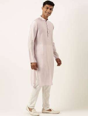 Lavender printed jacket kurta set 4