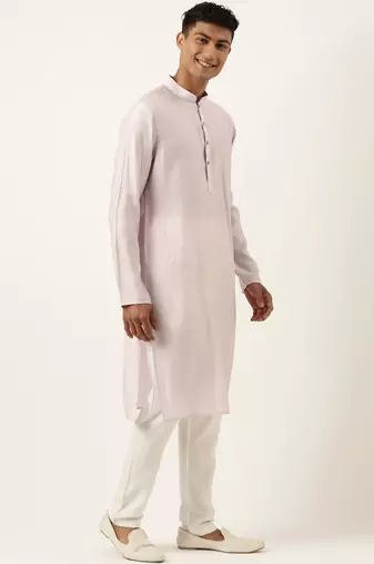 Lavender printed jacket kurta set
