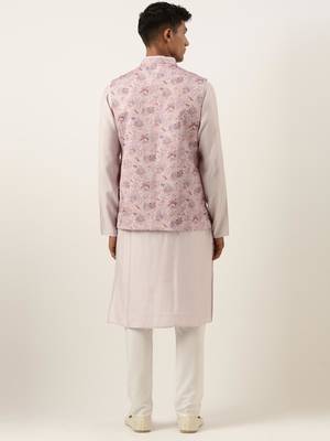 Lavender printed jacket kurta set 5