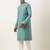 Cotton printed embroidered jacket kurta set