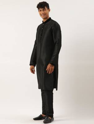 Beige  embroidered jacket kurta set 3