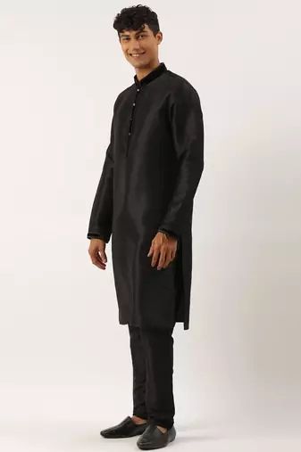 Beige  embroidered jacket kurta set