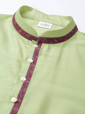 Red printed jacket with kurta 2