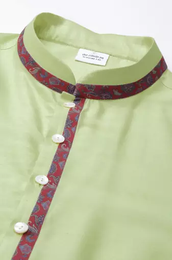Red printed jacket with kurta