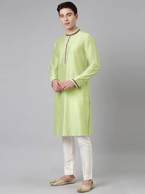 Red printed jacket with kurta 4