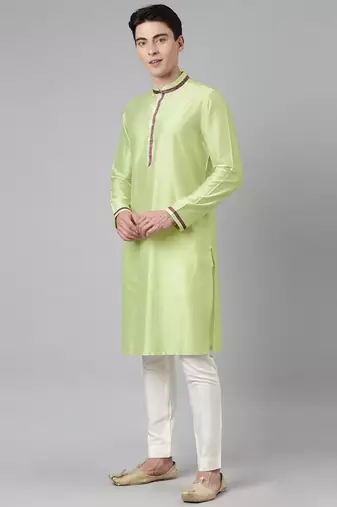 Red printed jacket with kurta
