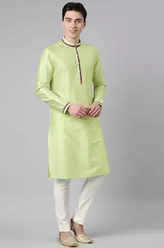 Red printed jacket with kurta
