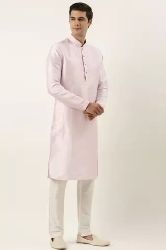 Grey floral embroidered jacket kurta set
