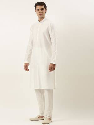 Off white mirror embroidered jacket kurta set 4