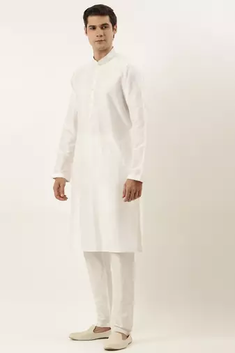 Off white mirror embroidered jacket kurta set