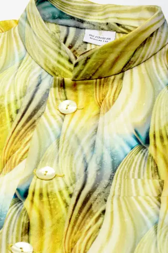 Yellow linen printed jacket with kurta set
