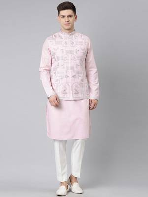 Light pink vivah story jacket  kurta set 2
