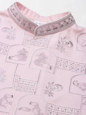 Light pink vivah story jacket  kurta set 4