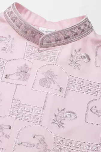 Light pink vivah story jacket  kurta set