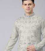 Sage green vivah story jacket  kurta set