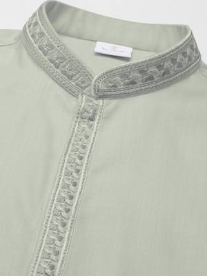 Sage green vivah story jacket  kurta set 3
