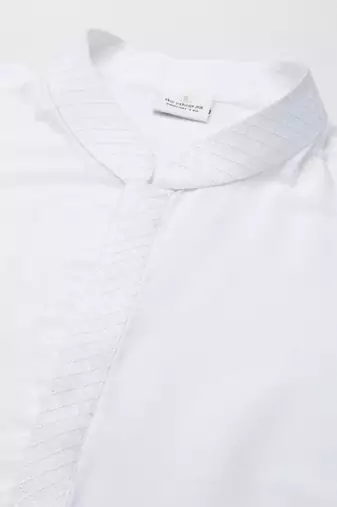 Off white jacket with short kurta set