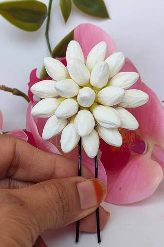 Artificial jasmine flower brooch