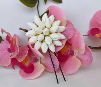 Artificial jasmine flower brooch 2