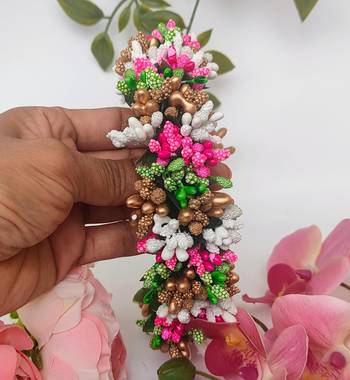 Multicolor bridal hair gajra 1