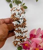 White gold bridal hair gajra