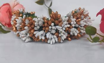 White gold bridal hair gajra 2
