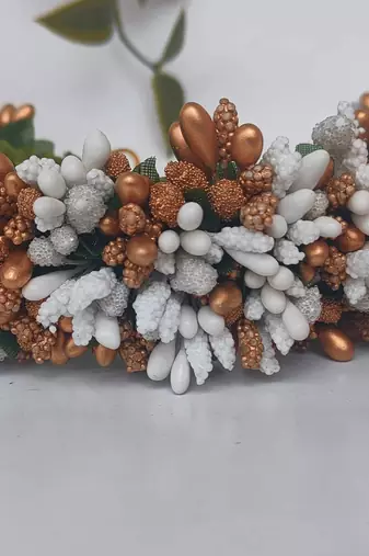 White gold bridal hair gajra