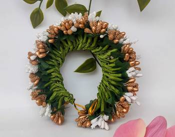 White gold bridal hair gajra 3